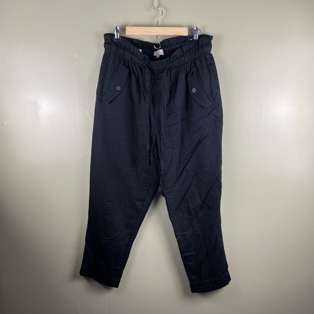 LOFT Gauze High Rise Straight drawstring pants